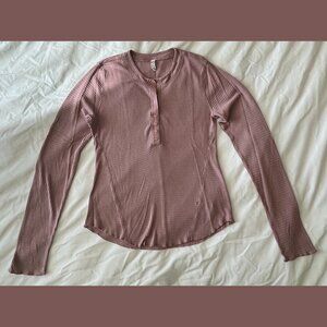 Free People Intimately One of The Girls Henley in Mauve Swoon, XL